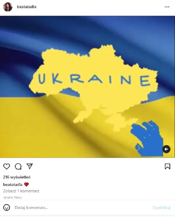 Beata Tadla solidaryzuje się z Ukrainą