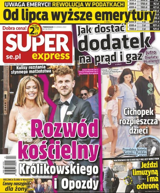 Kasia Cichopek - okładka Super Express 13.06.2022