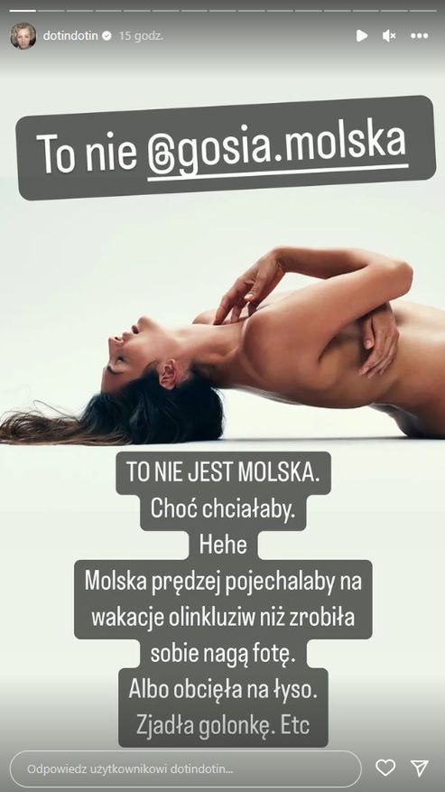 Dorota Szelągowska o zdjęciu modelki