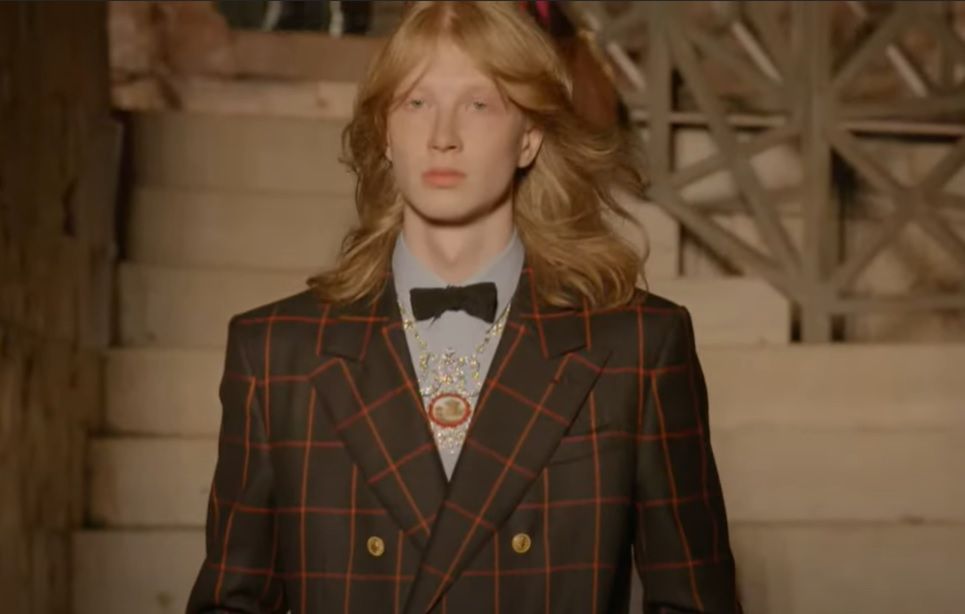 Franek Poremba - pokaz Gucci, screen YouTube