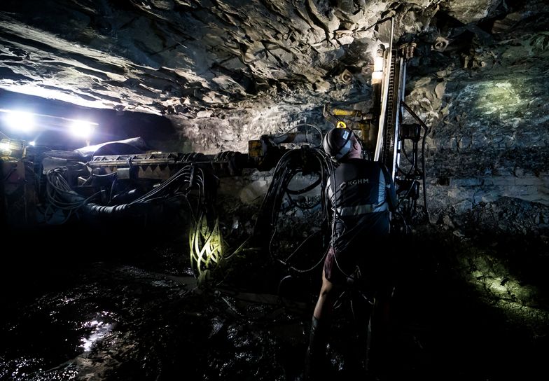 Wydobycie rudy miedzi w kopalni KGHM