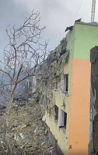 Zbombardowany przez Rosjan szpital położniczy w Mariupolu w Ukrainie
