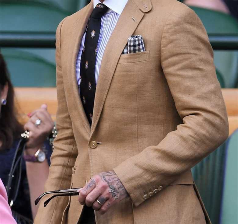 David Beckham w dobrze skrojonym garniturze