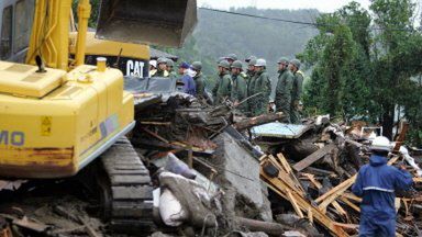 Usuwanie skutków tajfunu w prefekturze Kagoshima