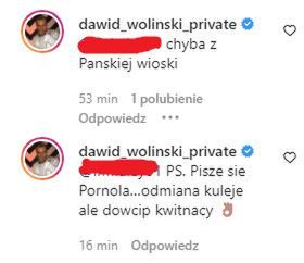Dawid Woliński kłóci się z fanem