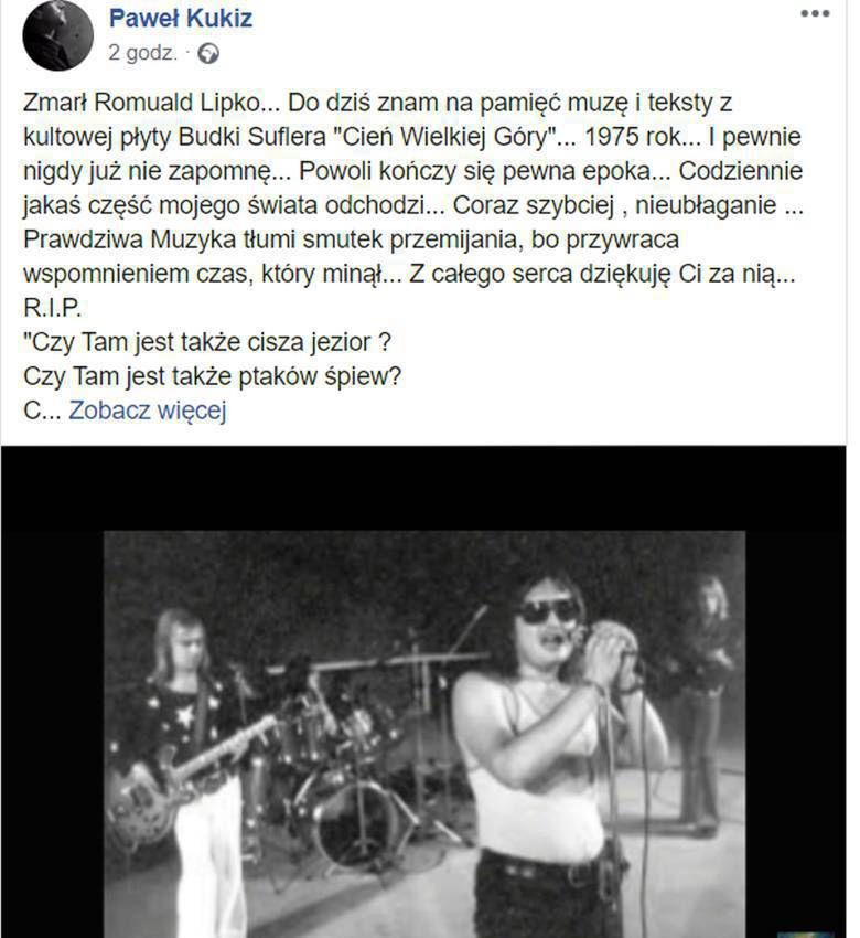 Paweł Kukiz - gwiazdy żegnają Romualda Lipko