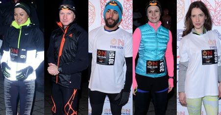Jakub Wesołowski, Anna Lewandowska, Rafał Maserak i Marysia Góralczyk w nocnym biegu po Łazienkach Królewskich
