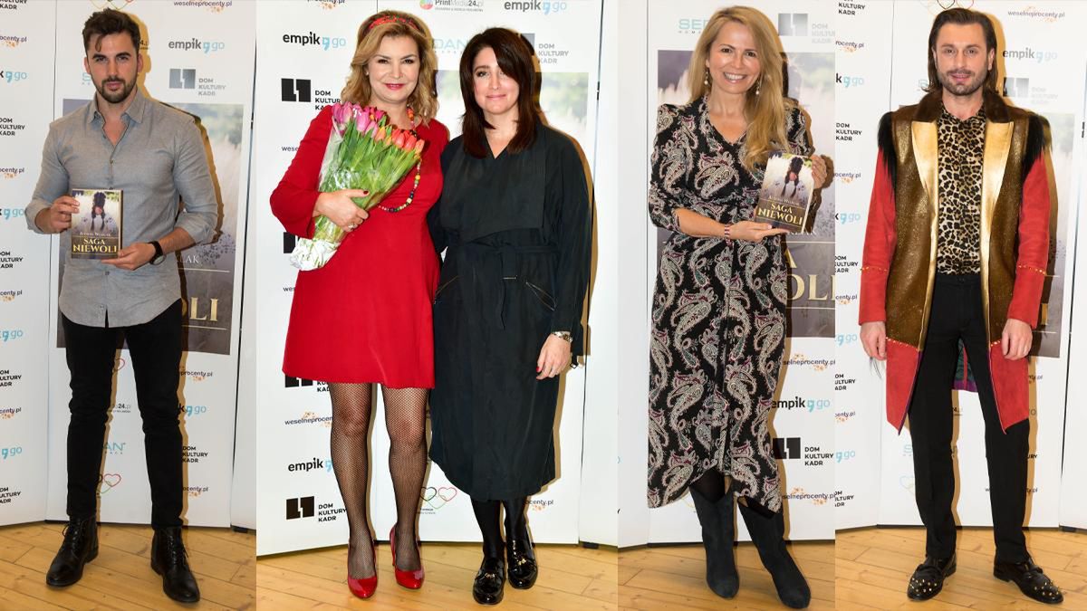 Gwiazdy na spotkaniu promocyjnym książki "Saga niewoli": Jakub Kucner, Anna Jurksztowicz, Laura Samojłowicz