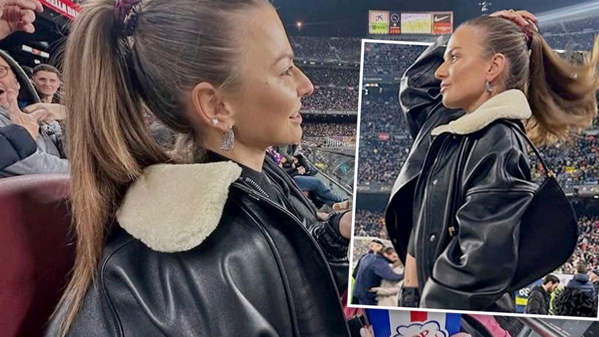 Anna Lewandowska na meczu Roberta Lewandowskiego