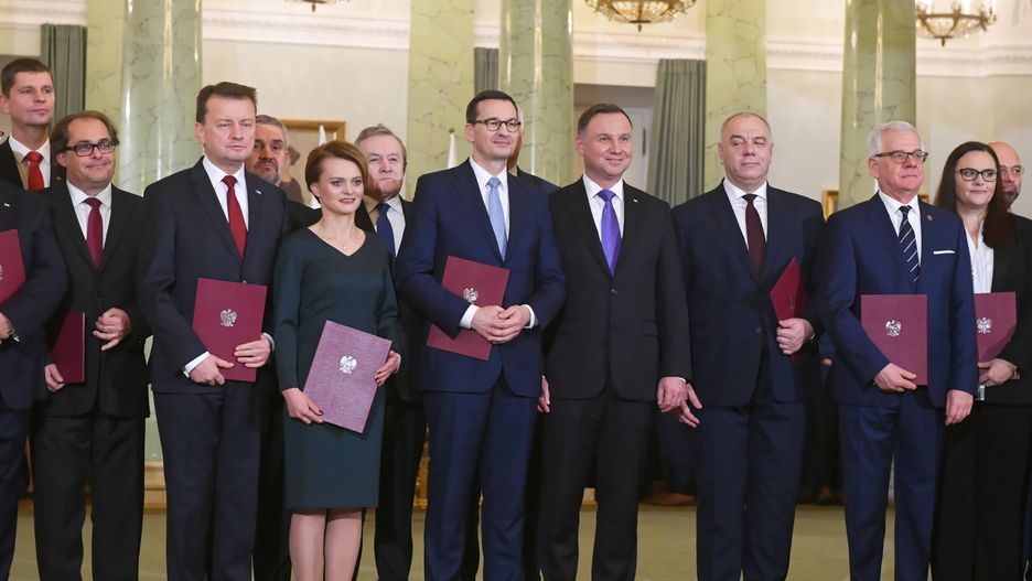 Rząd Mateusza Morawieckiego po zaprzysiężeniu w Pałacu Prezydenckim