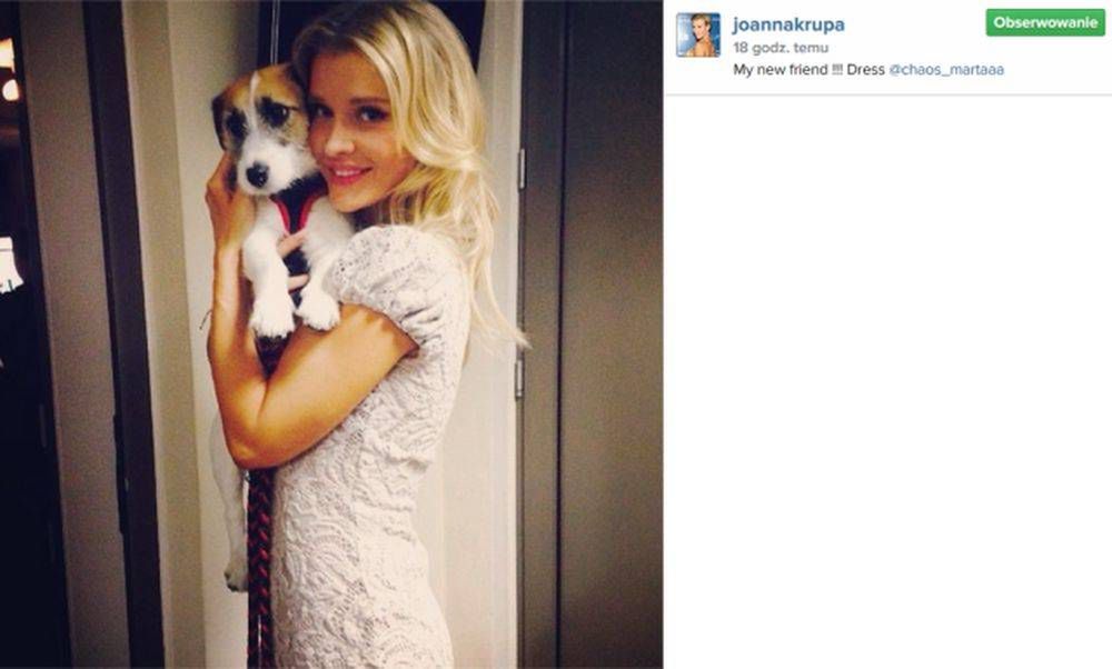 Joanna Krupa z psem Karoliny Korwin Piotrowskiej zdjęcie: Instagram