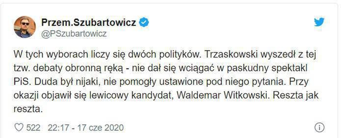 Przemysław Szubartowicz o Waldemarze Witkowskim