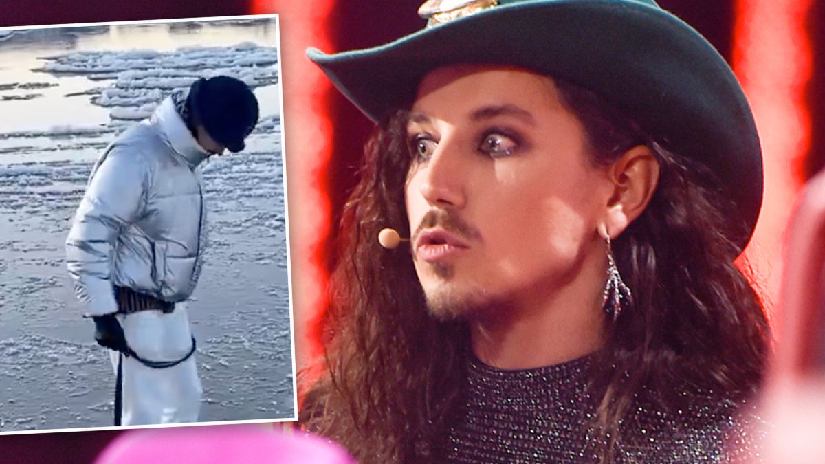 Michał Szpak chodzi po zamarzniętej Wiśle