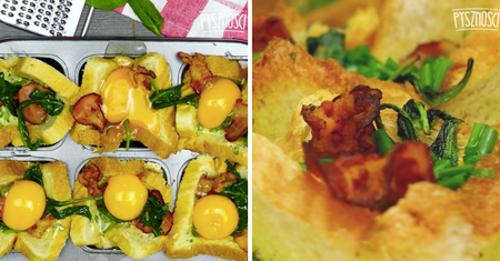 Tostowe muffiny śniadaniowe