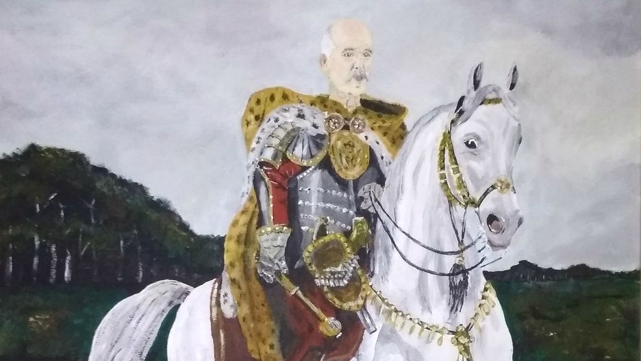 Obraz "Wódz" z autografem Janusza Korwin-Mikke