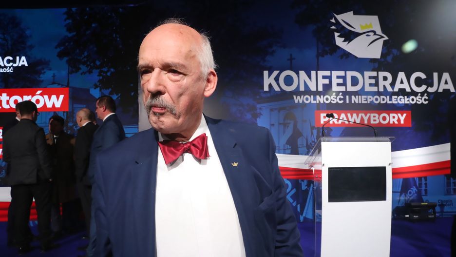 Janusz Korwin-Mikke podczas zjazdu prawyborczego Konfederacji (zdj. arch.)