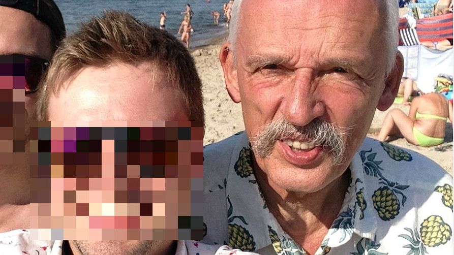 Grzegorz G. na zdjęciu z Januszem Korwin-Mikke