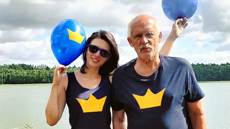 Dominika Korwin-Mikke z Januszem Korwin-Mikke