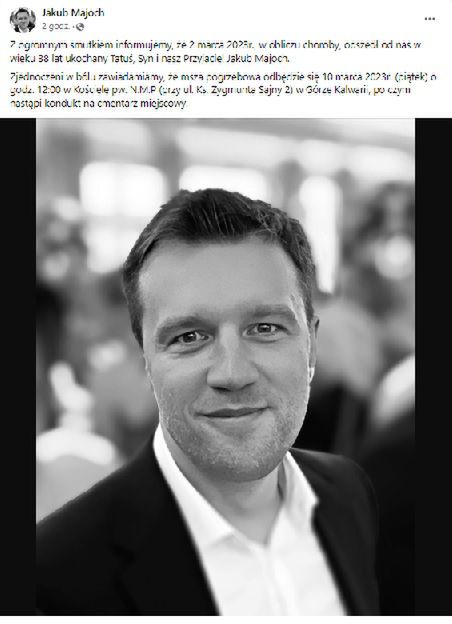 Jakub Majoch nie żyje