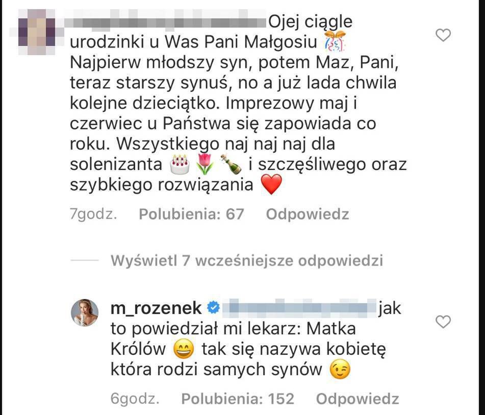 Małgorzata Rozenek odpowiada na komentarze