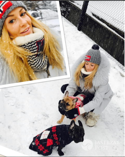 Małgorzata Rozenek na zimowym spacerze