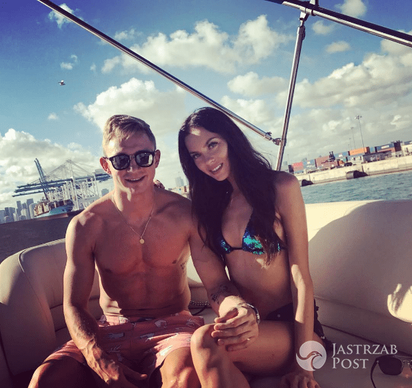 Kuba Rzeźniczak z żoną Edytą w Miami