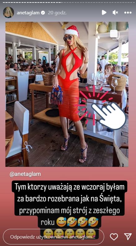 Aneta Glam i jej gorąca świąteczna kreacja (fot. InstaStories)