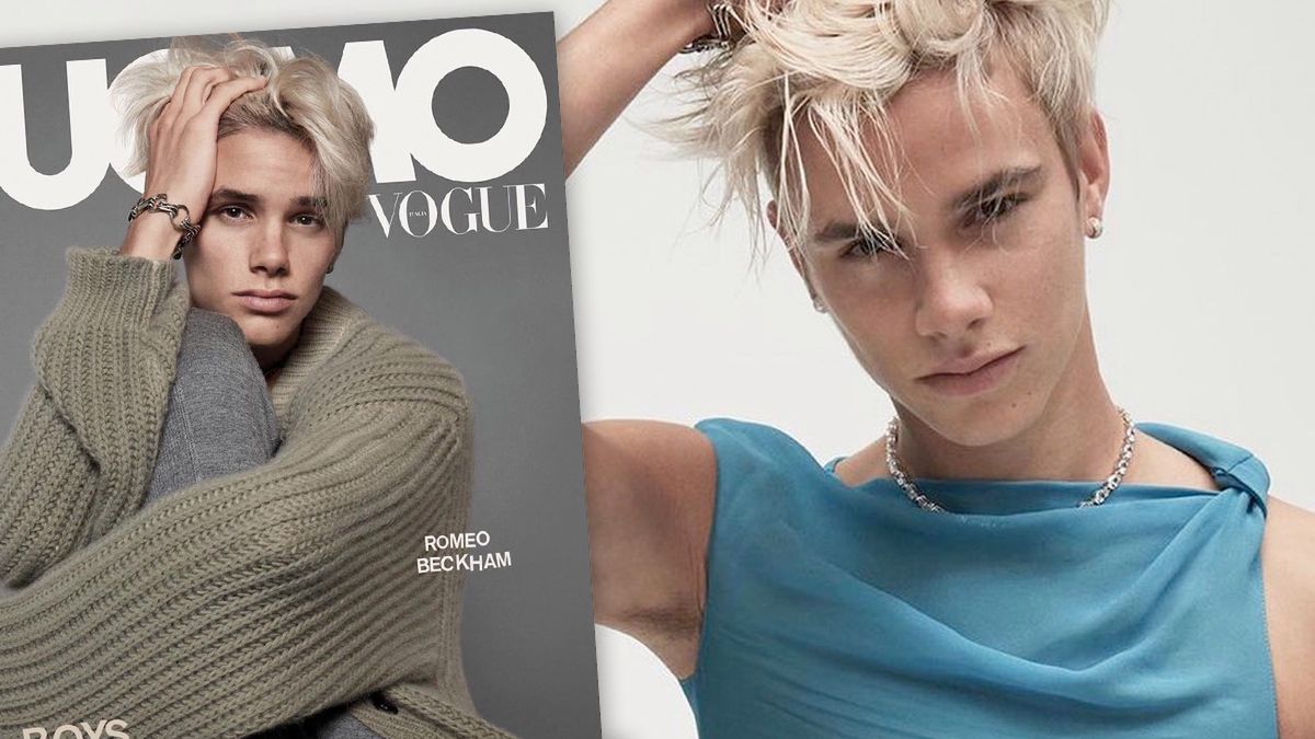Romeo Beckham trafił na okładkę "Vogue'a". Pokazał nową fryzurę i mięśnie brzucha. Victoria pęka z zachwytu