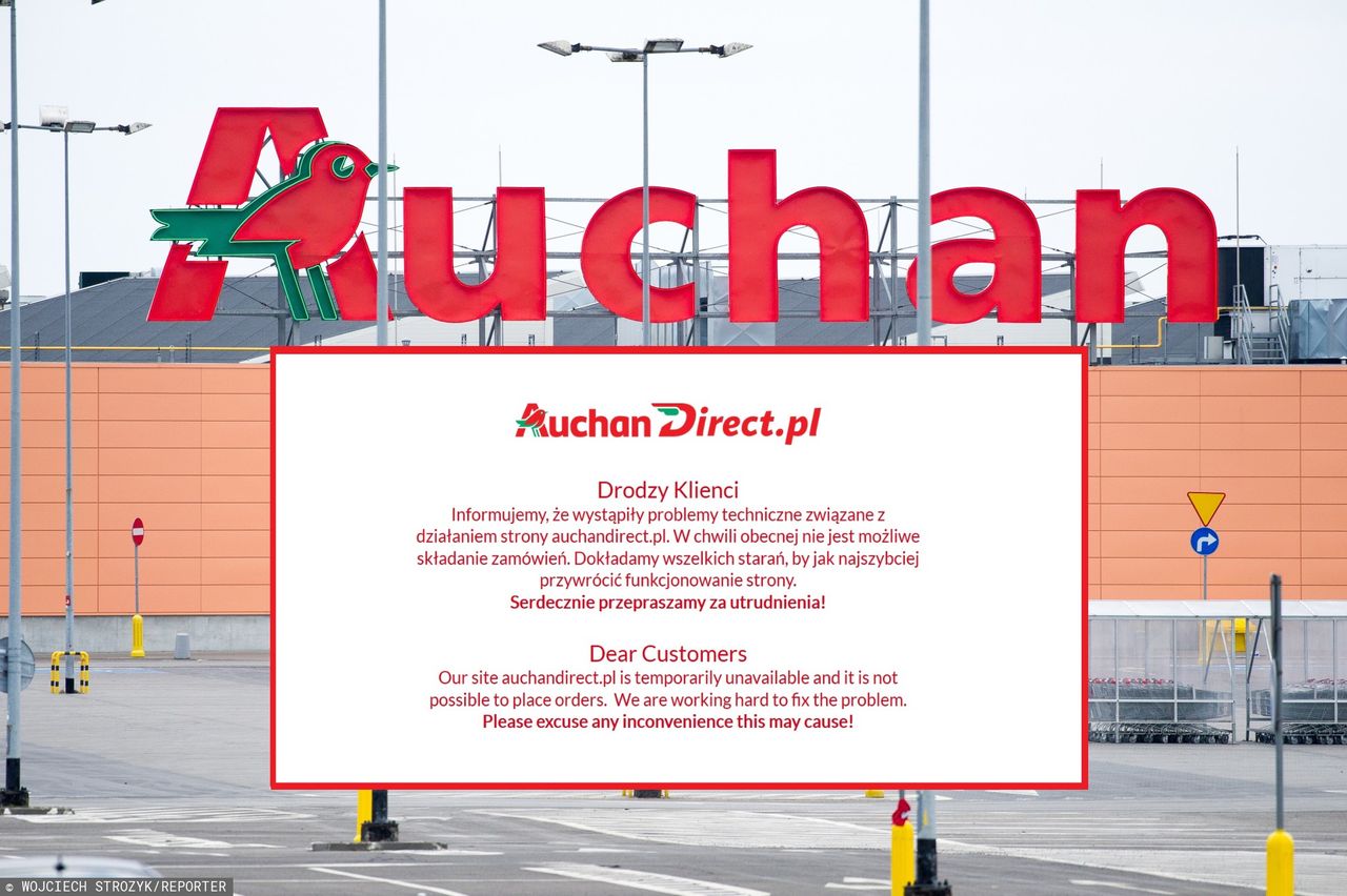 W Auchan nie można robić zakupów przez Internet. Klienci zaniepokojeni