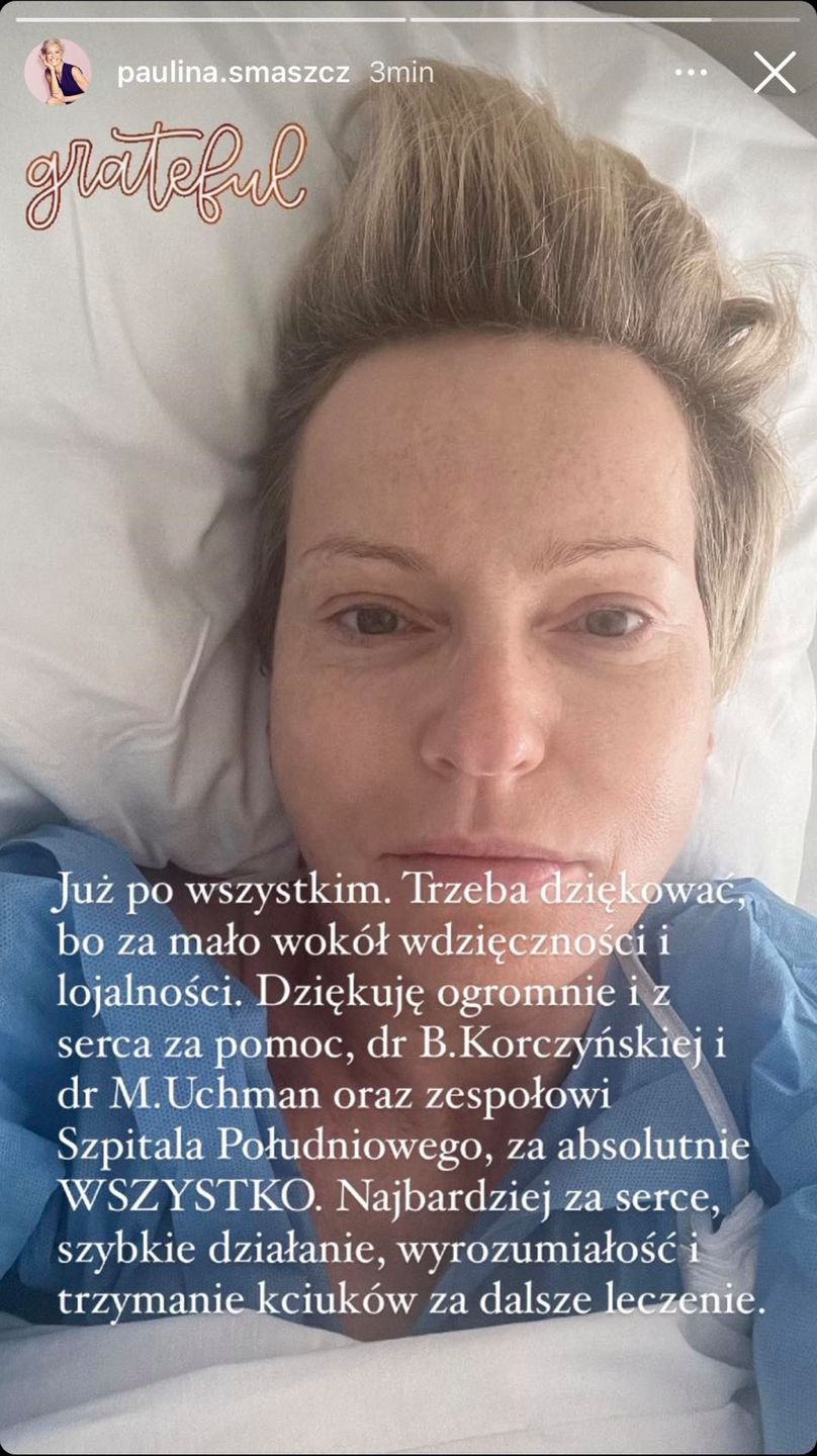 Paulina Smaszcz w szpitalu