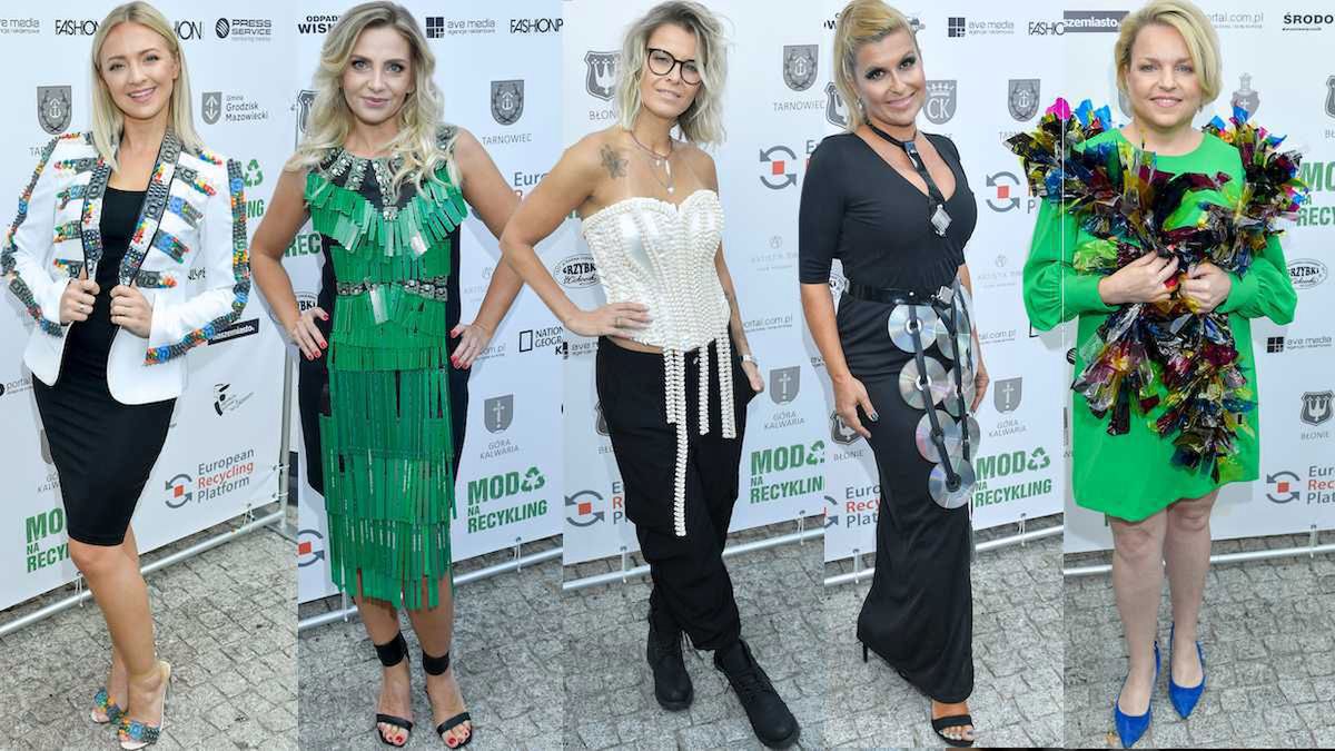 Gwiazdy w ubraniach z recyklingu na pokazie mody: Barbara Kurdej-Szatan, Kasia Bosacka, Mandaryna, Maja Frykowska