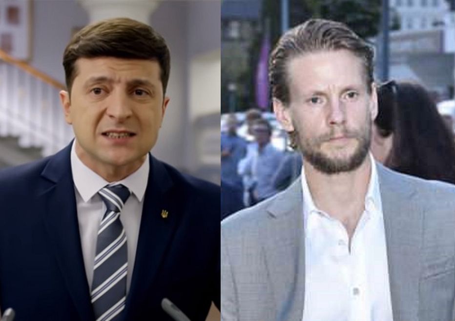 Wołodymyr Zełenski i Sebastian Fabijański