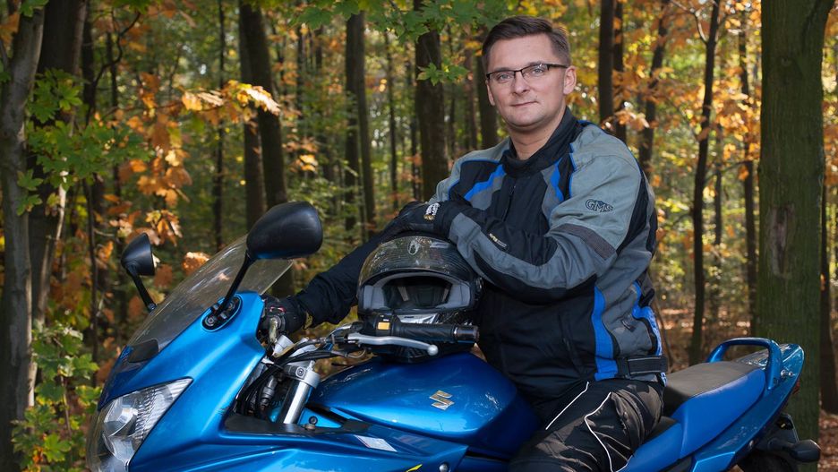 Prezydent Katowic na motocyklu