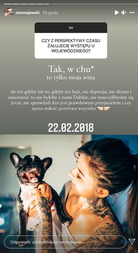 Skrin z InstaStories Daniela Majewskiego