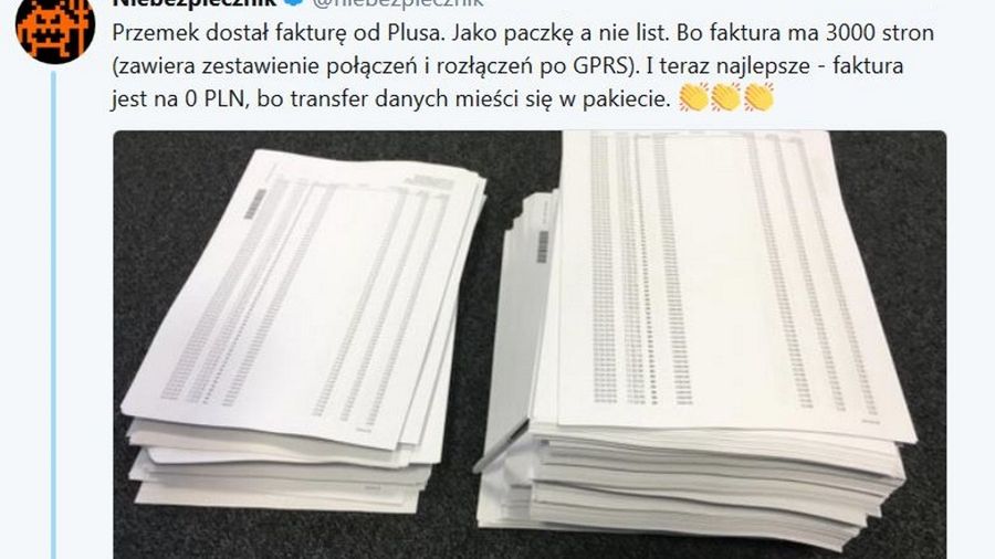 Zdjęcie faktur robi imponujące wrażenie