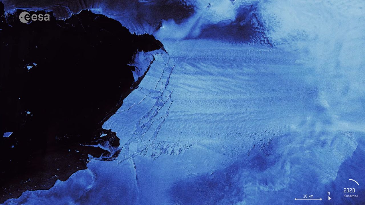 Antarktyda. Góra lodowa oderwała się od Pine Island. Zobacz niesamowite zdjęcia satelitarne