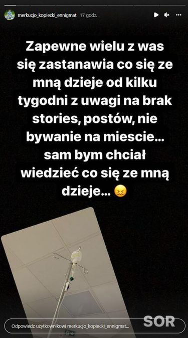 Merkucjo Kopiecki w szpitalu