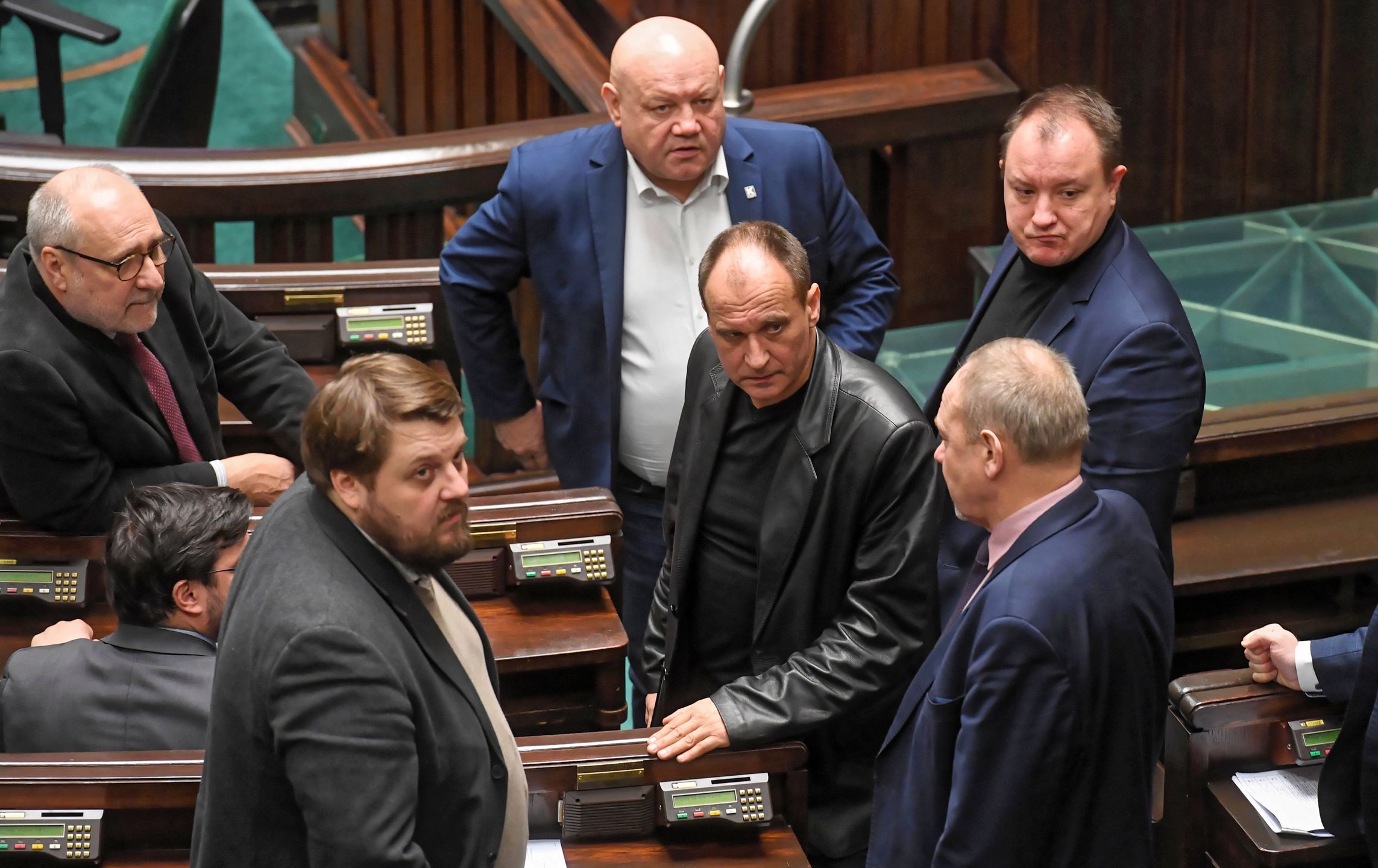 Paweł Kukiz i członkowie jego klubu w Sejmie