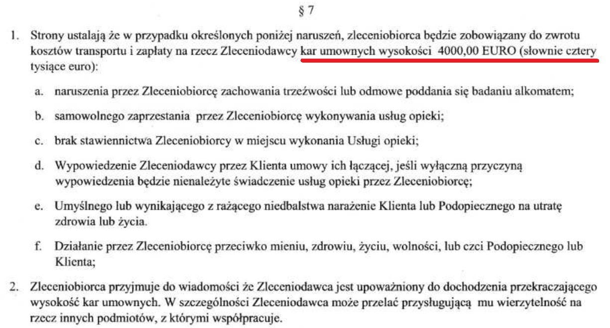 Często w umowach o współpracy pojawiają się zapisy o wypłacie odszkodowania, gdyby doszło do odwołania zlecenia z winy zleceniobiorcy. 