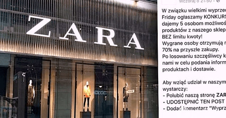 Konkurs marzeń na Facebooku: "Darmowe zakupy w Zarze bez limitu". Tysiące chętnych i jedno "ale"