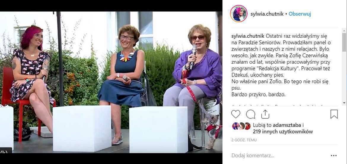 Sylwia Chutnik żegna Zofię Czerwińską
