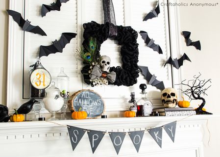 Black Burlap Halloween Wreath