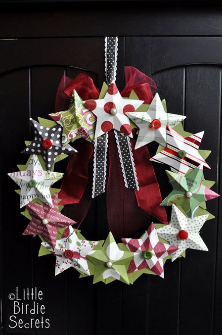 3D Paper Star Wreath