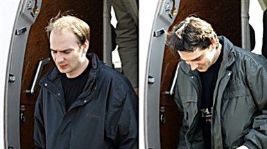 Thomas Nitzschke i Rene Braeunlich na lotnisku w Berlinie