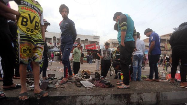 Miejsce zamachu w Iraku