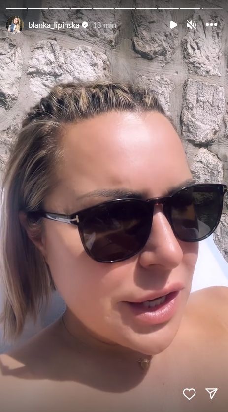 Blanka Lipińska opala się topless