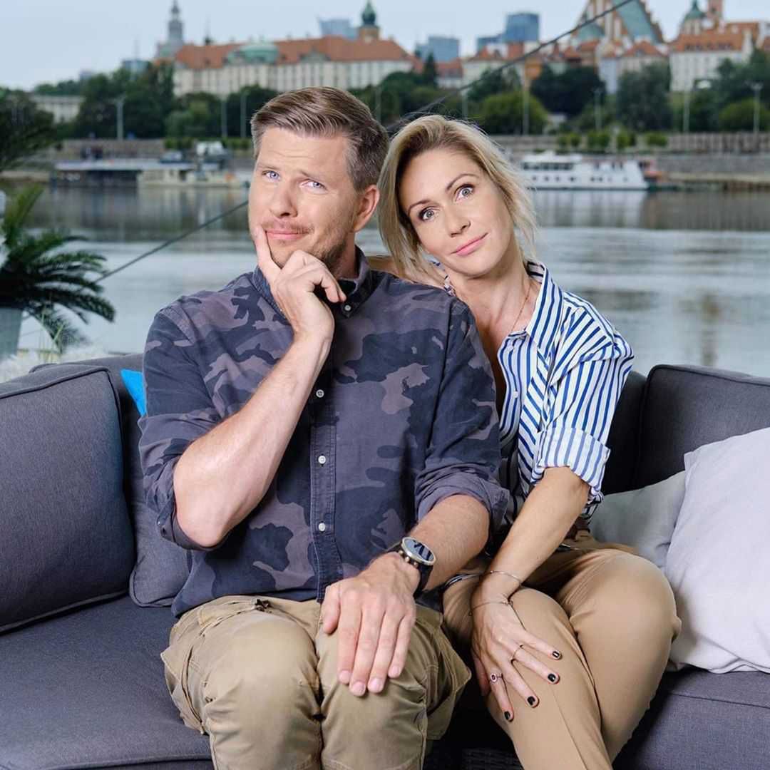 Filip Chajzer i Małgorzata Ohme na planie Dzień Dobry TVN