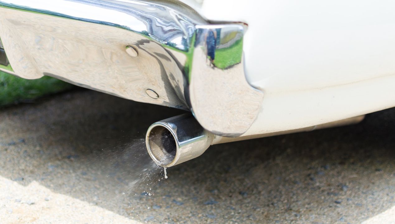 water from the exhaust pipe photo: getty images