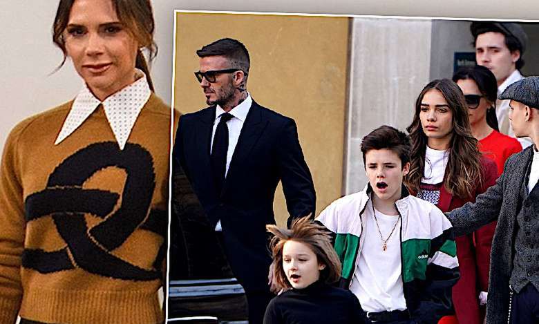 Świetne zdjęcia paparazzi! Dzieci Beckhamów dopingują Victorię w roli modelki! Mała Harper w nowej fryzurze skradła całe show!