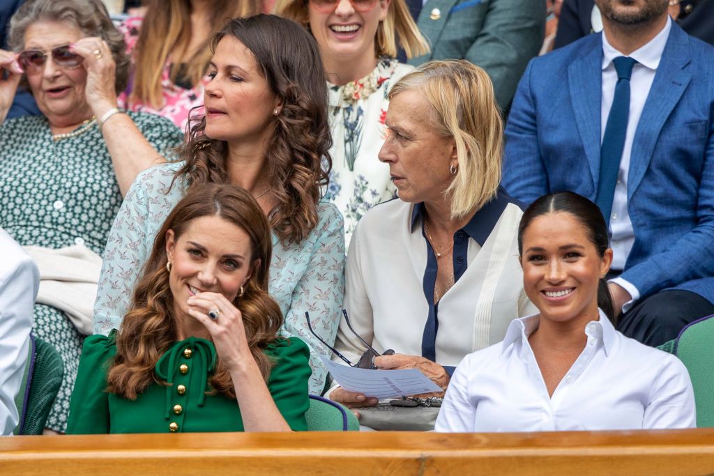 Kate Middleton i Meghan Markle podczas Wimbledonu w 2019 roku 